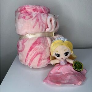 Wicked x Katie Kime Feather Knit Pink Snuggle Throw 46x60 & 10’ Glinda Plush NWT